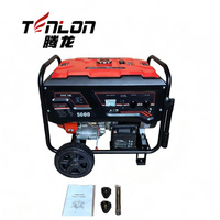 Générateur d'essence portable monophasé 5 kW 4 temps de haute qualité et à bas prix avec réservoir de carburant de 25 L, écologique pour la maison et le camping