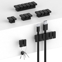 Clips de câble en silicone, crochet adhésif, organisateur de fils, installation facile, accessoires pour la maison, le bureau, le poste de travail, la voiture, la table de chevet, le bureau