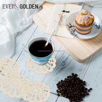 Sous-verre rond en coton fantaisie fait main de qualité supérieure, écologique et lavable, pour tasses à thé, tasses à café, poêles et sets de table