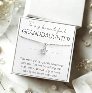 Collier Hainon pour petite-fille, cadeau d'anniversaire pour fille, bijoux <span class=keywords><strong>de</strong></span> remise <span class=keywords><strong>de</strong></span> diplôme, collier plaqué or sur carte personnalisée, délicat avec étoile en zircon cubique - Product Image 2