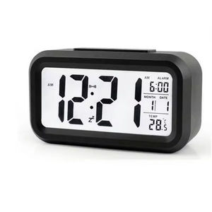 Reloj Despertador Digital LCD al por Mayor con Calendario, Termómetro, Retroiluminación, Función Snooze y Silencio para Exteriores y Hogar - Product Image 1