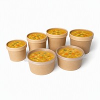 Conteneurs alimentaires jetables en papier anti-fuite de qualité alimentaire 8oz/16oz/26oz/32oz pour soupes à emporter