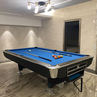 Billard ardoises style américain standard à 9 boules de style moderne Table de billard de 8 pieds et 9 pieds avec boules Retour automatique à vendre