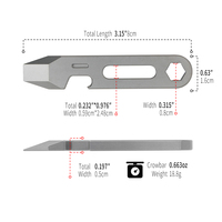 Mini Palanca Multiusos de Aleación de Titanio TGZUO, Herramienta Utilitaria EDC con Ranura para Destornillador para Supervivencia al Aire Libre