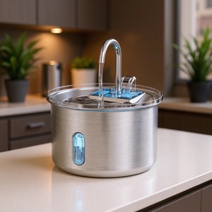 Fuente de agua para mascotas Jpet de acero inoxidable, redonda, automática, con circulación, para perros y gatos, diseño desmontable y duradero, FT400 - Product Image 2