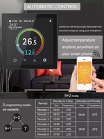 Termostato WiFi Inteligente con Pantalla Táctil a Color, Pantalla LCD, Programable Semanalmente, Calefacción por Suelo Radiante Eléctrica