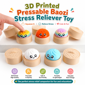 Juguete Antiestrés Vashine, Baozi Impreso <span class=keywords><strong>en</strong></span> 3D, Colorido Arcoíris, Juguete Sensorial con Mini Vaporera - Product Image 1