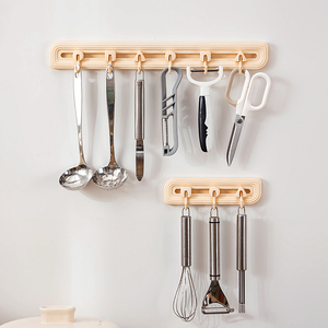 Accesorios para el hogar, ganchos de plástico montados en la pared, estante de almacenamiento de cocina colgante Flexible extraíble, organizador de ropa de doble propósito - Product Image 1