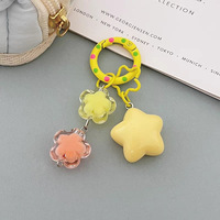 Mode cinq étoiles en plastique porte-clés cloches coloré dessin animé porte-clés accessoires acrylique porte-clés