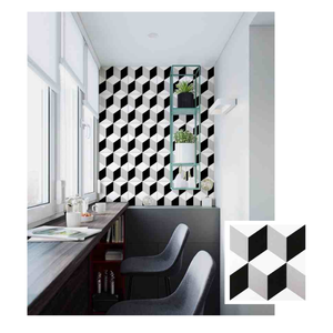 Azulejos de Cerámica Hechos a Mano Antideslizantes de Color Blanco y Negro con Textura de <span class=keywords><strong>Parquet</strong></span> y Ladrillo Refractario <span class=keywords><strong>para</strong></span> Paredes y Pisos Interiores, Estilo Tailandés - Product Image 5