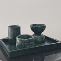 Brûleur d'encens et plateau en marbre vert moderne personnalisé pour l'intérieur, ensemble cadeau religieux pour la maison et l'hôtel, Ramadan