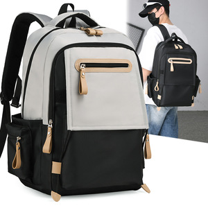 Lightweight <b>Backpack</b> For <b>Men</b> Women Large Capacity 14 Inch Laptop Bag Leisure Travel Color Blocking Design Neutral Gender - Product Image 2