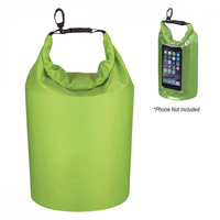 Sac étanche en polyester avec fenêtre sac avec poche pour téléphone Roll Top Cylinder pack léger cadeau promotionnel logo personnalisé