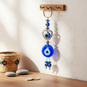 GLASS EVIL EYES KEYCHAIN 3 X 16 cm Unique Glass <b>Key</b> <b>Chains</b> - Product Image 3