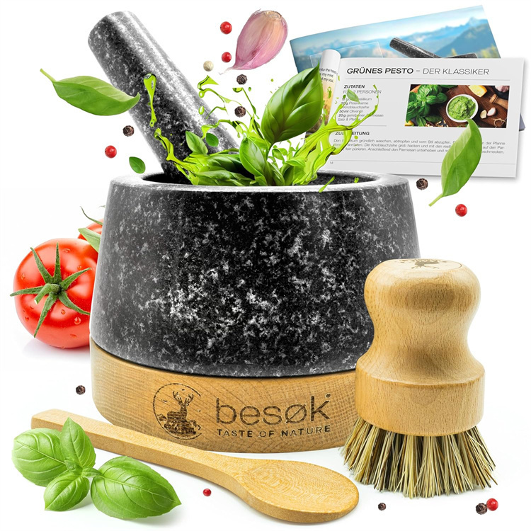 Natural Granite Mortar and Pestle Set