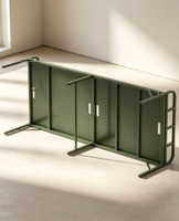 Lit de camping simple portable en acier vert, pliable, gain de place, lit d'appoint, pour sieste au bureau, secours d'urgence