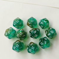 Dés à 20 faces en acrylique, écologiques et durables, effet irisé bicolore, pour jeu de Mahjong, vente directe usine