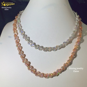 Perhiasan <span class=keywords><strong>Fashion</strong></span> Kalung 8MM Perak Sterling 925 Bertabur Batu Moissanite VVS Model Hip Hop Rantai Gelang Cuban - Product Image 5