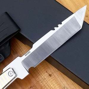 มีดพกพาคุณภาพสูงแบบ DIY พร้อมปลอกมีด K ปรับแต่งได้ตามต้องการ ด้ามจับ OEM สแตนเลส ใบมีดตรง 25 มม. ความหนา 5 มม. - Product Image 2