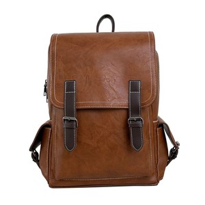 Sac à dos rétro européen américain en PU 15.6 pouces sac d'ordinateur portable décontracté pour hommes sac à dos de voyage en plein air nouveau produit transfrontalier - Product Image 6