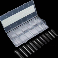 Uñas Postizas Extra Largas con Diseño de Tubería de Agua, Puntas Afiladas, 240 Piezas en Caja, Uñas Postizas Transparentes de Cobertura Completa