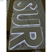 Panneau de lettres en acier inoxydable poli de haute qualité panneau de signalisation rétro-éclairé de salon de barbier d'affaires pour voitures de société peinture élégante