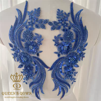 QUEENS GOWN Applique perlée à la main de luxe exquis avec paillettes accessoires colorés pour robe de mariée