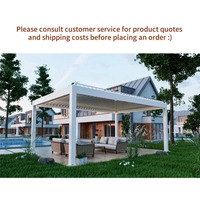 Pérgola Bioclimática Motorizada de Aluminio con Luces LED, Techo de Láminas Ajustables, para Patio Exterior, Jardín, Villa, Gazebo