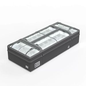 <span class=keywords><strong>Congélateur</strong></span> coffre grande capacité avec couvercle en verre, refroidissement par air/ventilateur, étagères réglables - Product Image 2