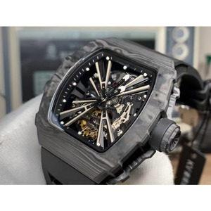 Montre mécanique automatique tourbillon de luxe classique en fibre de carbone NTPT noire 1201 de qualité supérieure pour hommes - Product Image 1