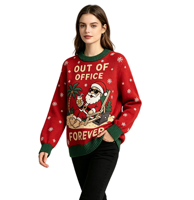 Pull de Noël moche personnalisé 2026 pour couple, tricoté, unisexe, idéal pour les fêtes