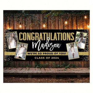Pancarta de Vinilo Personalizada para Graduación 2025, Letreros para Jardín con Fotos de Graduantes, Recuerdos de Fiesta, Regalos de Graduación para Estudiantes - Product Image 1