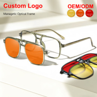 Lunettes anti-lumière bleue Sunray pour montures de prescription avec clip magnétique pour verres interchangeables TR90 légers
