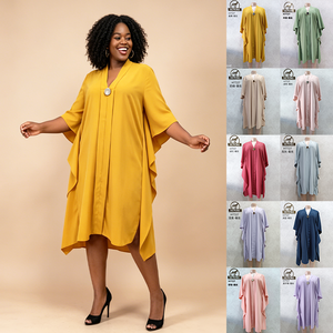 Abito Casual da Donna Sehe Fashion, <span class=keywords><strong>Vestito</strong></span> Ampio con Motivo <span class=keywords><strong>a</strong></span> <span class=keywords><strong>Righe</strong></span> Irregolari e Tinta Unita per Primavera e Autunno - Product Image 3