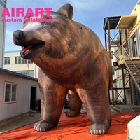 Modèle d'ours brun sauvage de simulation gonflable géante de 5 m/16 ft, animal vif gonflable d'impression de machine pour l'activité extérieure carrée
