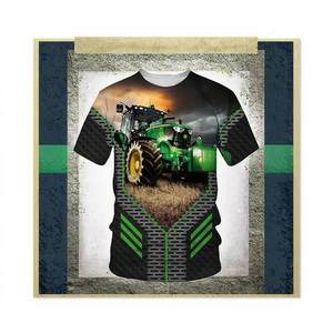 T-shirt décontracté pour homme à sublimation, imprimé dessin animé camion tracteur, hauts de luxe de créateur à manches courtes, tee-shirt confortable populaire en gros - Product Image 3