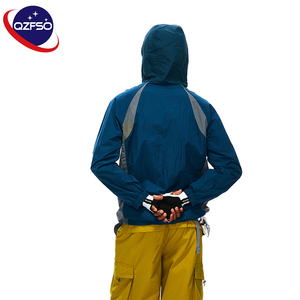 QZFSO Custom Streetwear <b>Lightweight</b> Mesh Zip up Windbreaker Breathable Quick-dry Polyester Sun Protection <b>Jacket</b> With Hood - Product Image 5
