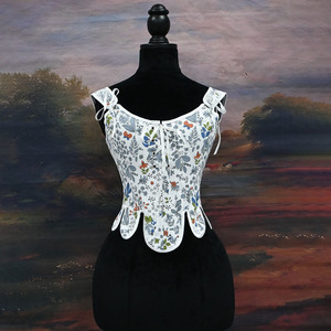 Top Corsé Bustier Vintage con Estampado Floral y Cordones para Mujer, Diseño Floral Transpirable con Lazos Delanteros, a la Moda - Product Image 2