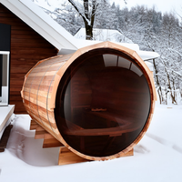 Sauna finlandais traditionnel en bois massif pour 4 personnes, avec vapeur sèche et panneau de commande, pour spa à domicile