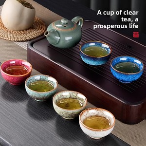 Набор из 6 кухонных чашек Цзяньчжань, набор из пяти элементов, керамическая чаша для чая, чайная чашка, чайный набор, кунг-фу, индивидуальный логотип - Product Image 2