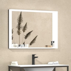 Kamalu KAM-E800B phòng tắm hiện đại Vanity gương <span class=keywords><strong>80x60cm</strong></span> hình chữ nhật với chiếu sáng Kệ IP44 đánh giá cho khách sạn trang trí - Product Image 3