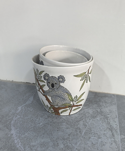 Macetas de cerámica para plantas selváticas con diseño de <span class=keywords><strong>Koala</strong></span>, bonitas macetas Bosai de porcelana para jardín, dormitorio, sala de estar, balcón, decoración - Product Image 5
