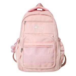 Summer New Arrival Sac à dos tendance de grande capacité avec fermeture à glissière imperméable Middle High School Girls Street Student Style - Product Image 1