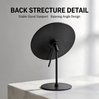 Miroir de maquillage rond noir mat, directement de l'usine, 90 cm °   Miroir cosmétique sur pied de style Ins, à angle réglable, qualité supérieure, OEM/ODM acceptés