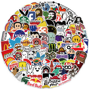 100 autocollants de la marque Tide Fashion <span class=keywords><strong>pour</strong></span> bagages, skateboard, <span class=keywords><strong>ordinateur</strong></span>, guitare, décorations murales et autocollants de graffiti - Product Image 1