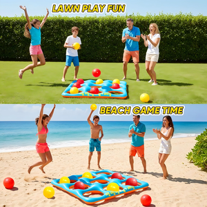 <b>Inflatable</b> 9-Hole <b>Pool</b> Toss Game with Red & Yellow Balls <b>for</b> Multi-Scene Family Fun - Product Image 4