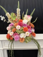 Boule de fleurs SY - 60 cm - Couleurs chaudes personnalisées - Centre de table de mariage - Vente flash - Décorations de mariage