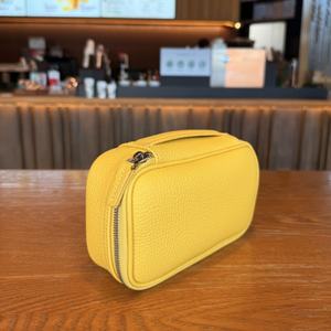 Golden Brown Litchi-Pattern PU Makeup <b>Bag</b> <b>Toiletry</b> <b>Bag</b> Travel <b>Bag</b> Makeup Tool Storage Embroidery Logo For Travel - Product Image 4