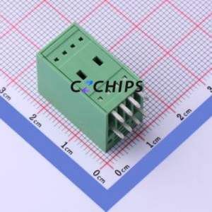 DB2ERH-2.5-2*4P-GN Plug-in Terminal Block Bent Lead Through Hole,P=2.5mm Board-to-Board / Socket - Closed 2x4P 2.5mm Green - Product Image 2