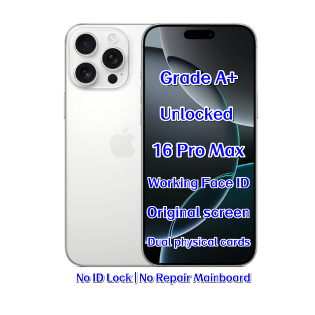 Wholesale Used Unlocked for 16 Pro Max 1TB White Titanium A18 Pro 5G Face ID 6.9-inch Screen Fast Wireless Charging Factory